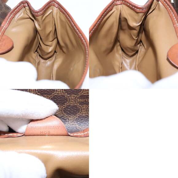 CELINE Macadam Canvas Shoulder Bag Pvc Leather Brown Gold - Picture 12 of 12